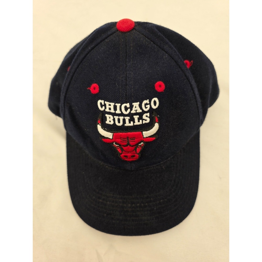 Vintage Chicago Bulls Puma Snapback Hat‎ NBA Black Red Embroidered Cap One Size